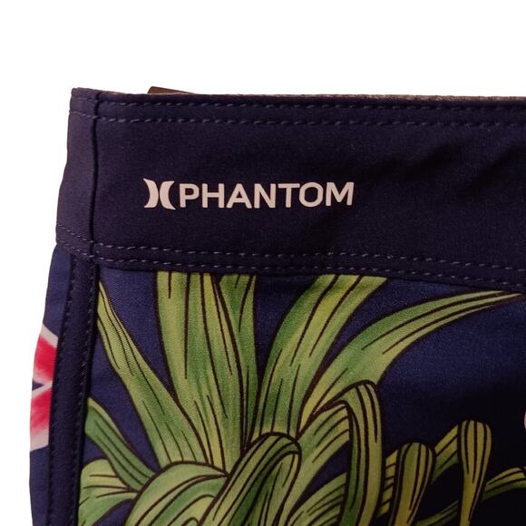 Hurley Swim Trunks MLB BOSTON RED SOXS Mens 33 BLUE Tropical Floral Board Shorts - Picture 4 of 16